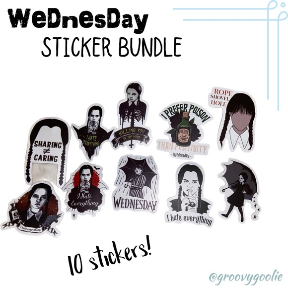 Wendsday Sticker Other | 315 New Wednesday 1 Piece Sticker Set | Poshmark